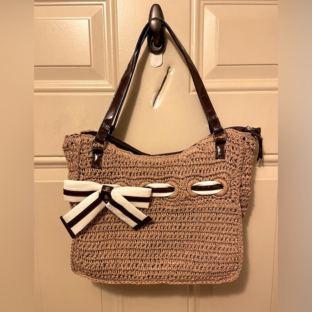 Braciano Summer Shoulder Bag with Vegan Leather Trim